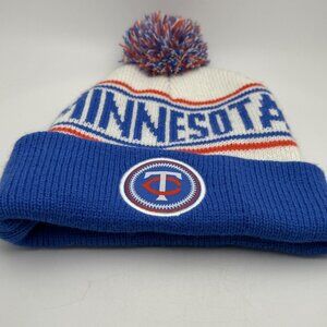 Minnesota Twins Pom Beanie Knit Hat MLB Caribou Coffee Royal Blue White Red OSFM